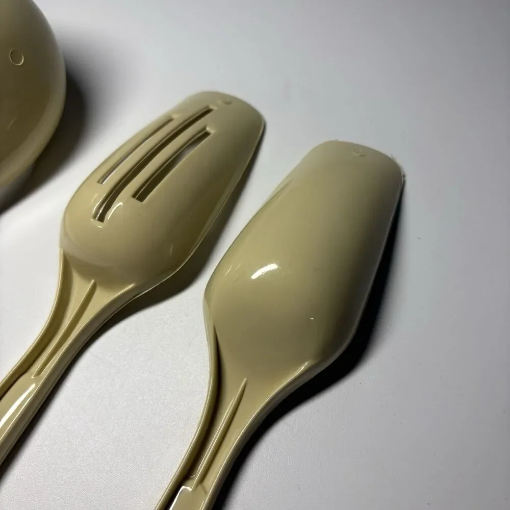 Vintage King Craft Nylon Slotted Spoon Ladle Almond USA Plastic 11